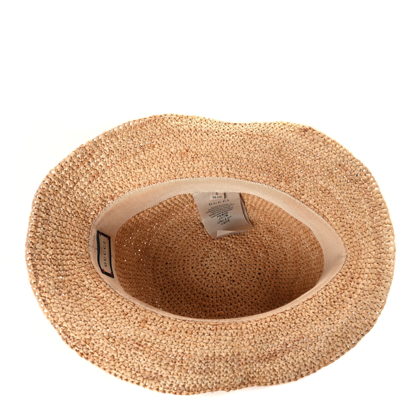 Raffia Double G Hat S Ivory