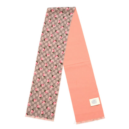 Gucci Wool Childrens GG Monogram Rosebud Scarf Pink 3 of 5