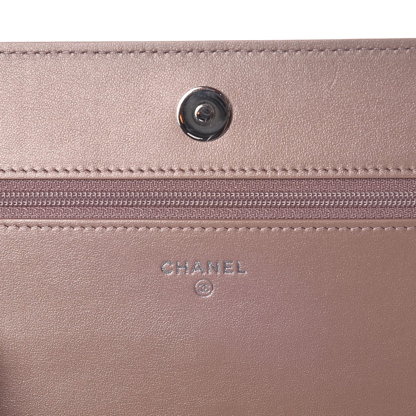 Goatskin Camellia Embossed Wallet On Chain WOC Light Pink