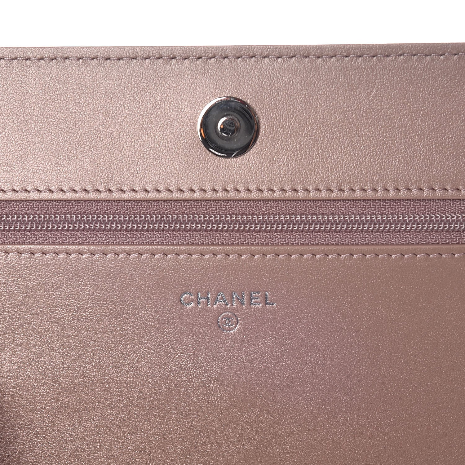 Chanel Goatskin Camellia Embossed Wallet On Chain WOC Light Pink 6 of 12
