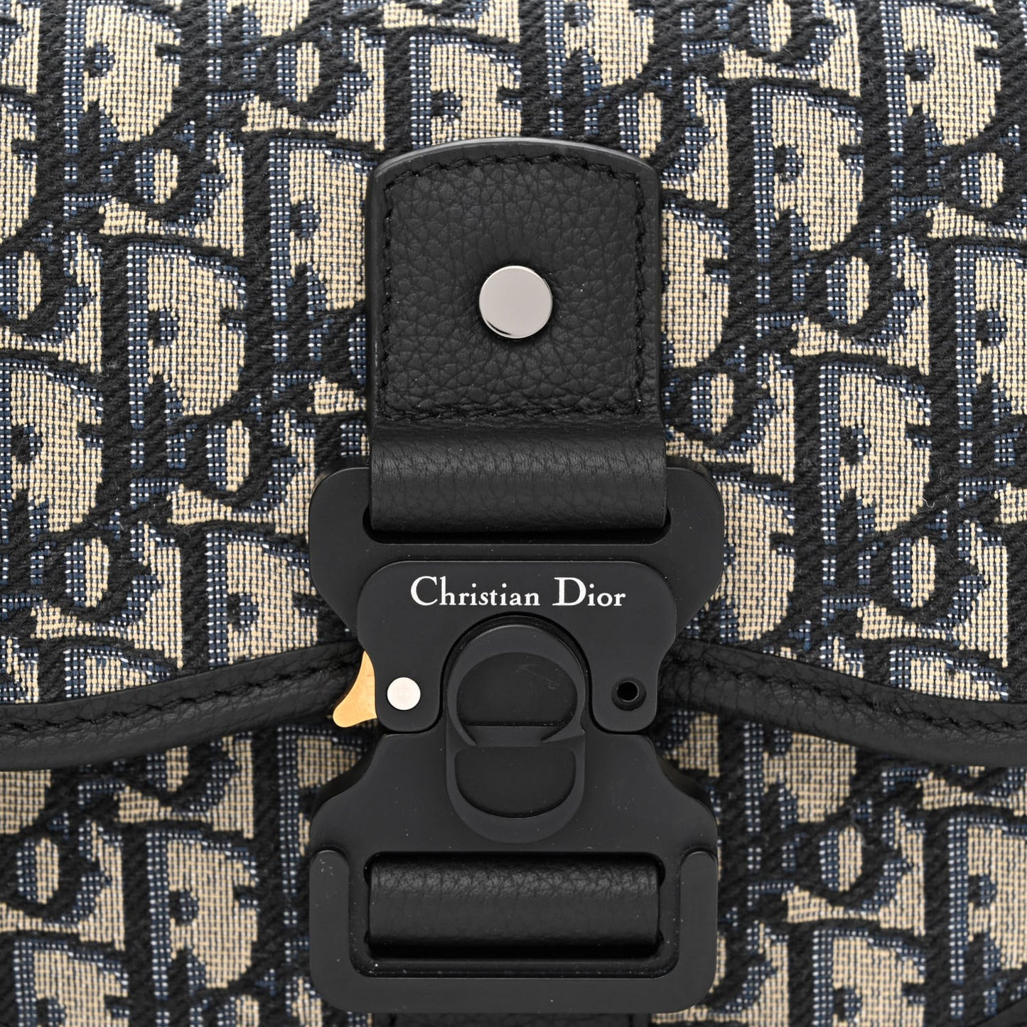 Oblique Grained Calfskin Mini Gallop Bag With Strap Black Beige