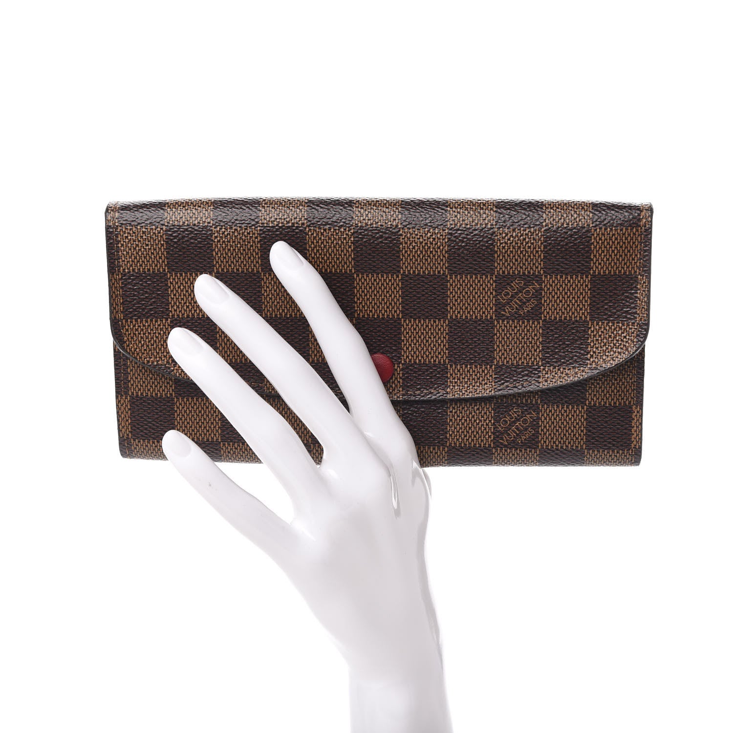 Louis Vuitton Damier Ebene Emilie Wallet Red 2 of 7
