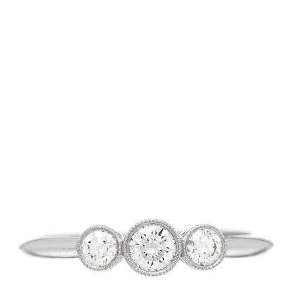 Tiffany Platinum Diamond Three Stone Milgrain Ring 52 6 1 of 5