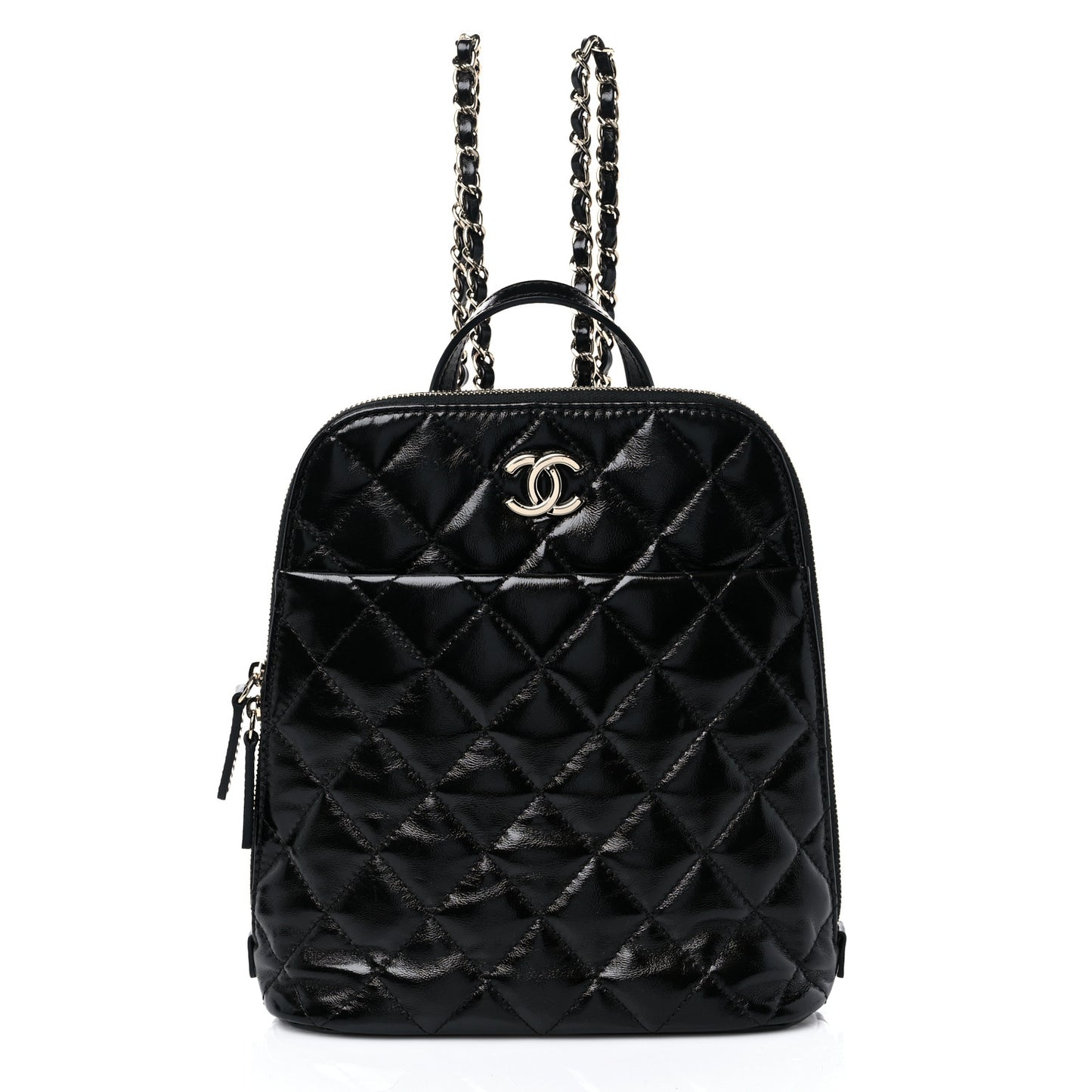 Shiny Calfskin My Pocket Backpack Black