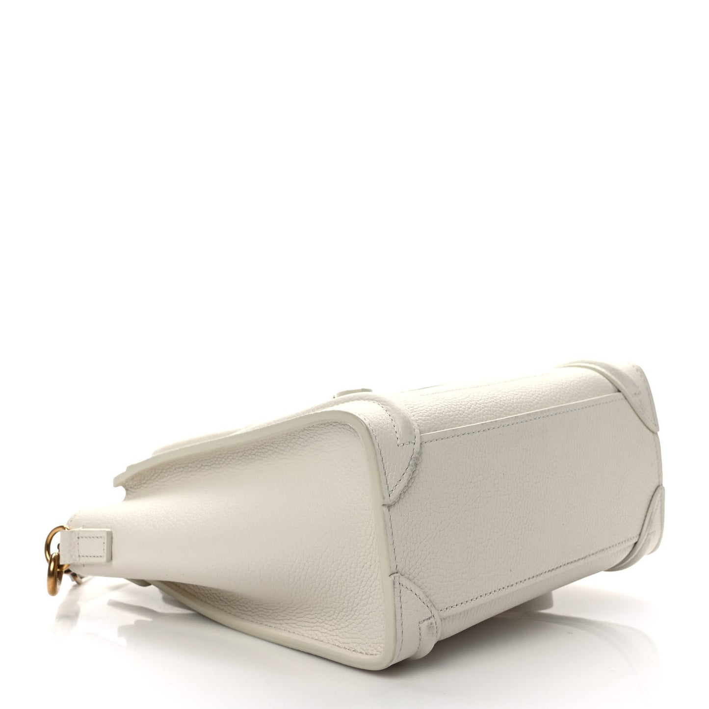 Drummed Calfskin Nano Luggage Chalk
