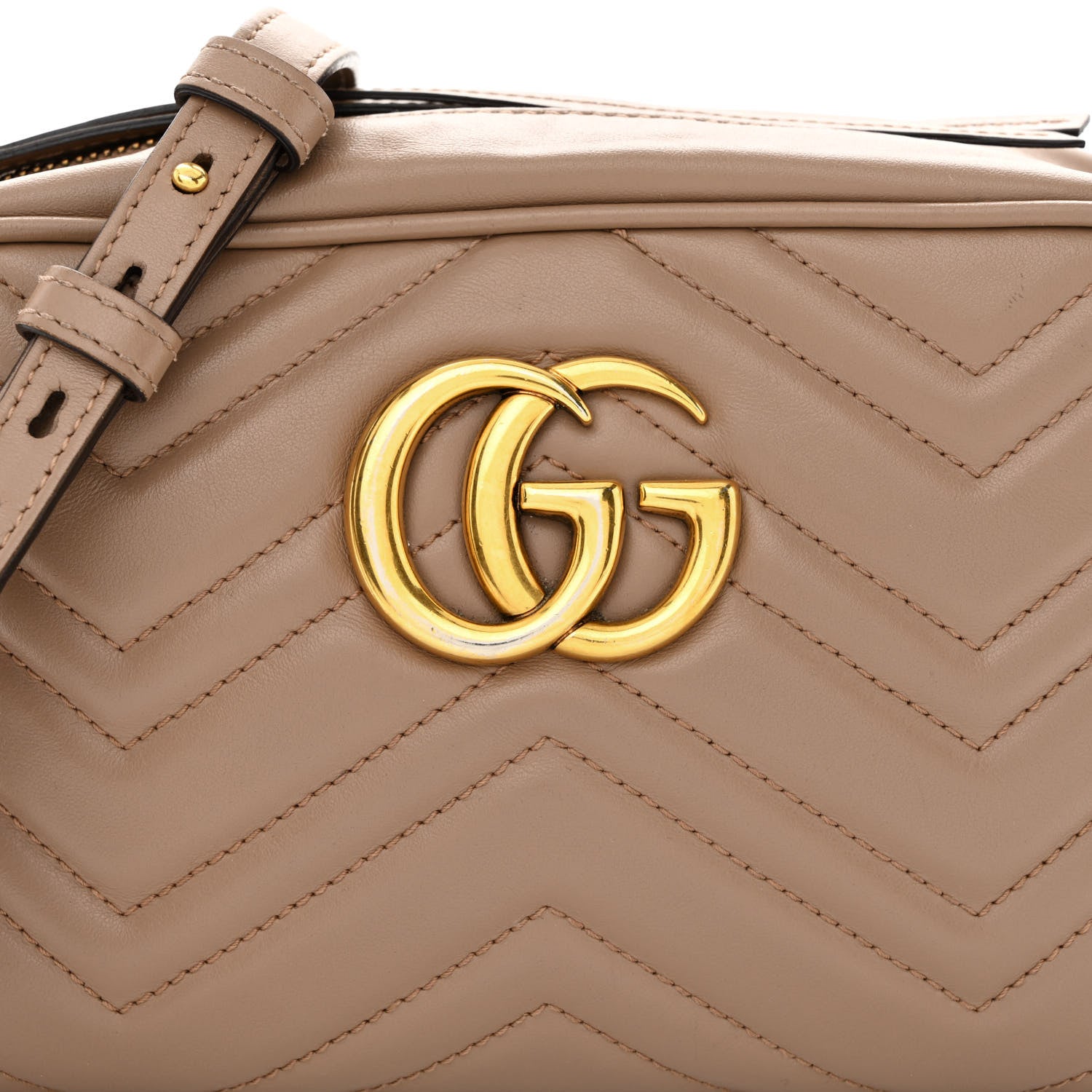 Gucci Calfskin Matelasse Small GG Marmont Chain Shoulder Bag Porcelain Rose 10 of 14