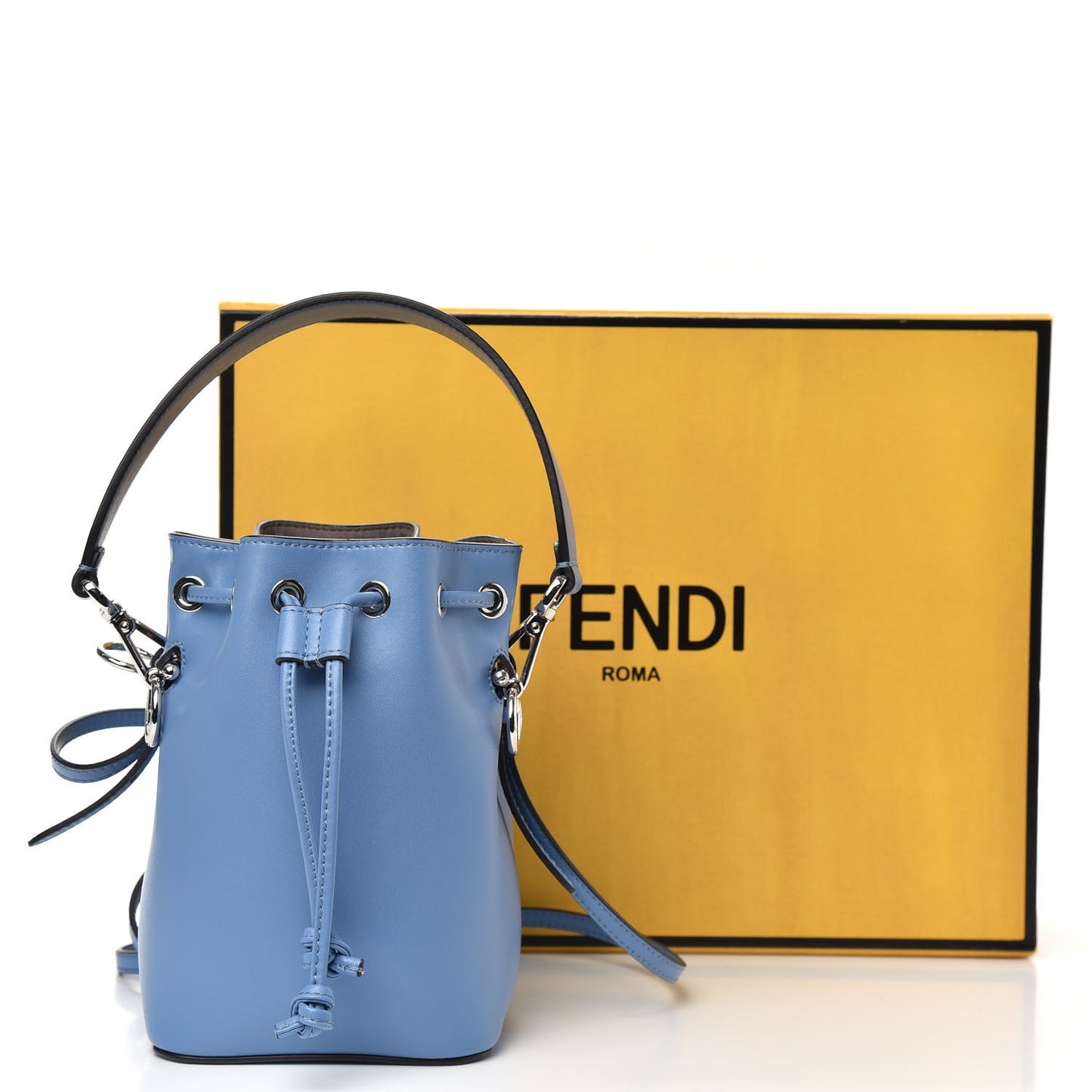 Vitello Liberty Lucido F is Fendi Mini Mon Tresor Bucket Bag Nebula