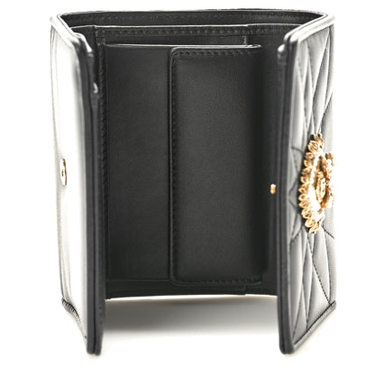 Dolce & Gabbana DOLCE GABBANA Nappa Quilted Small Devotion Continental Wallet Black 5 of 8