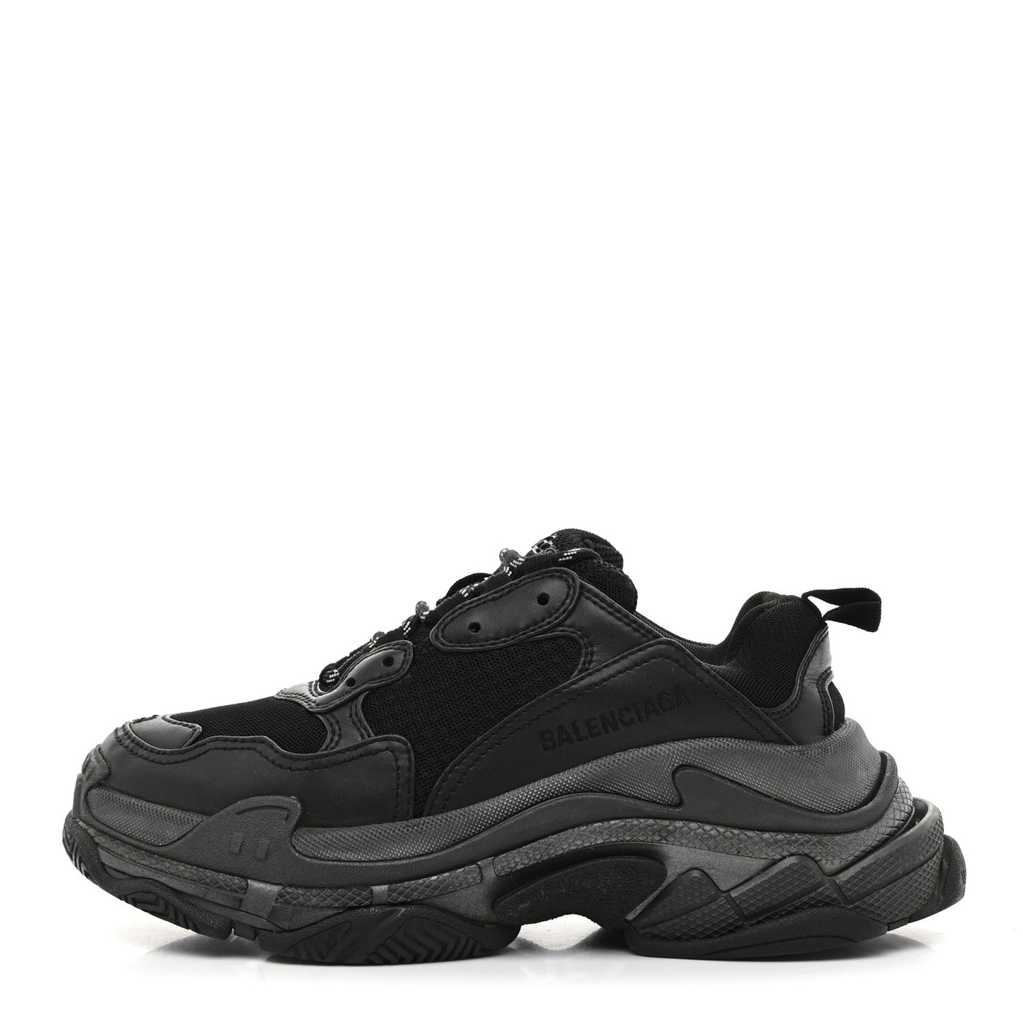 Fabric Mesh Womens Triple S Sneakers 38 Black