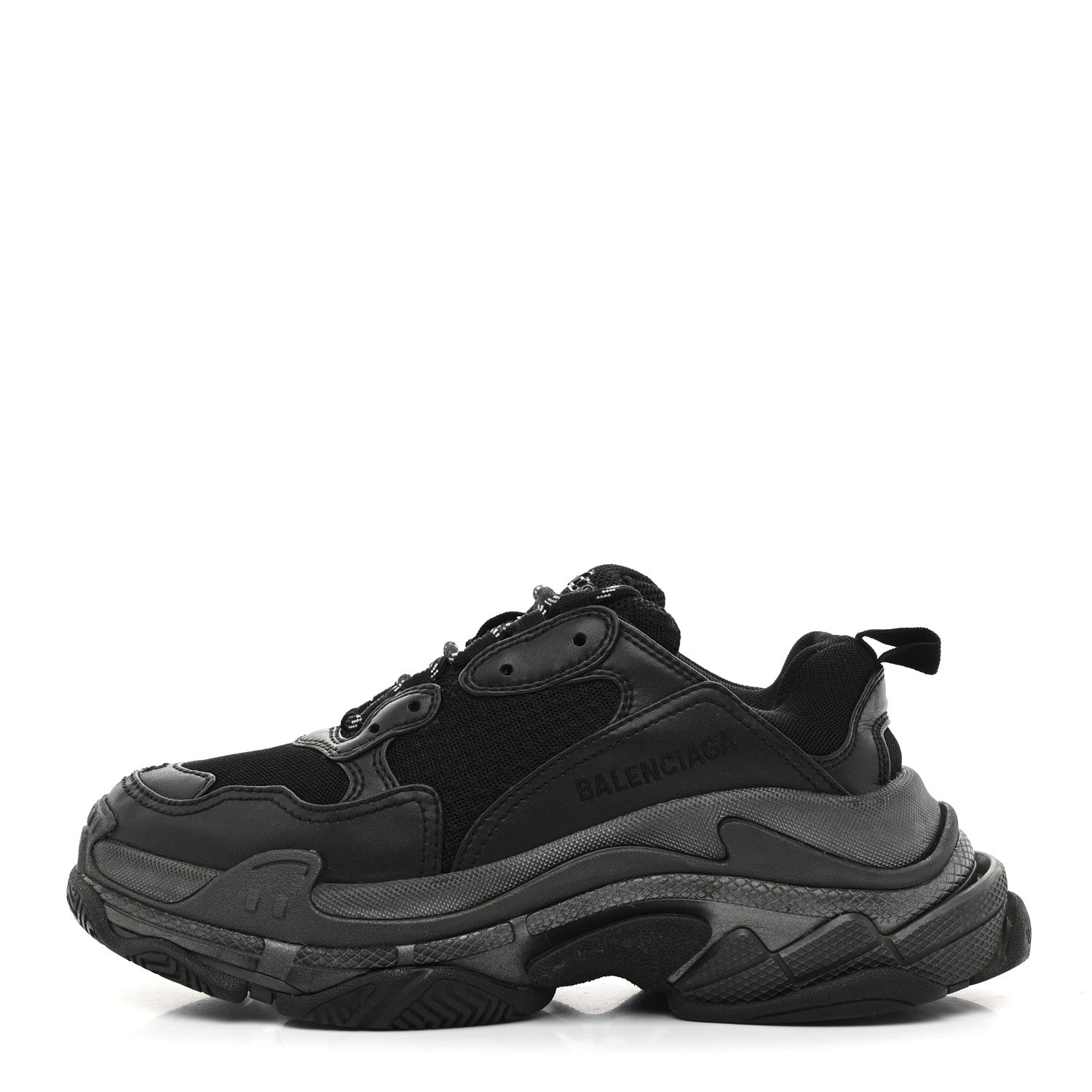 Balenciaga Fabric Mesh Womens Triple S Sneakers 38 Black 1 of 9