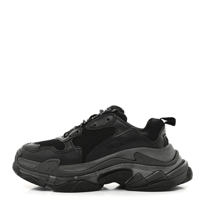 Balenciaga Fabric Mesh Womens Triple S Sneakers 38 Black 1 of 9