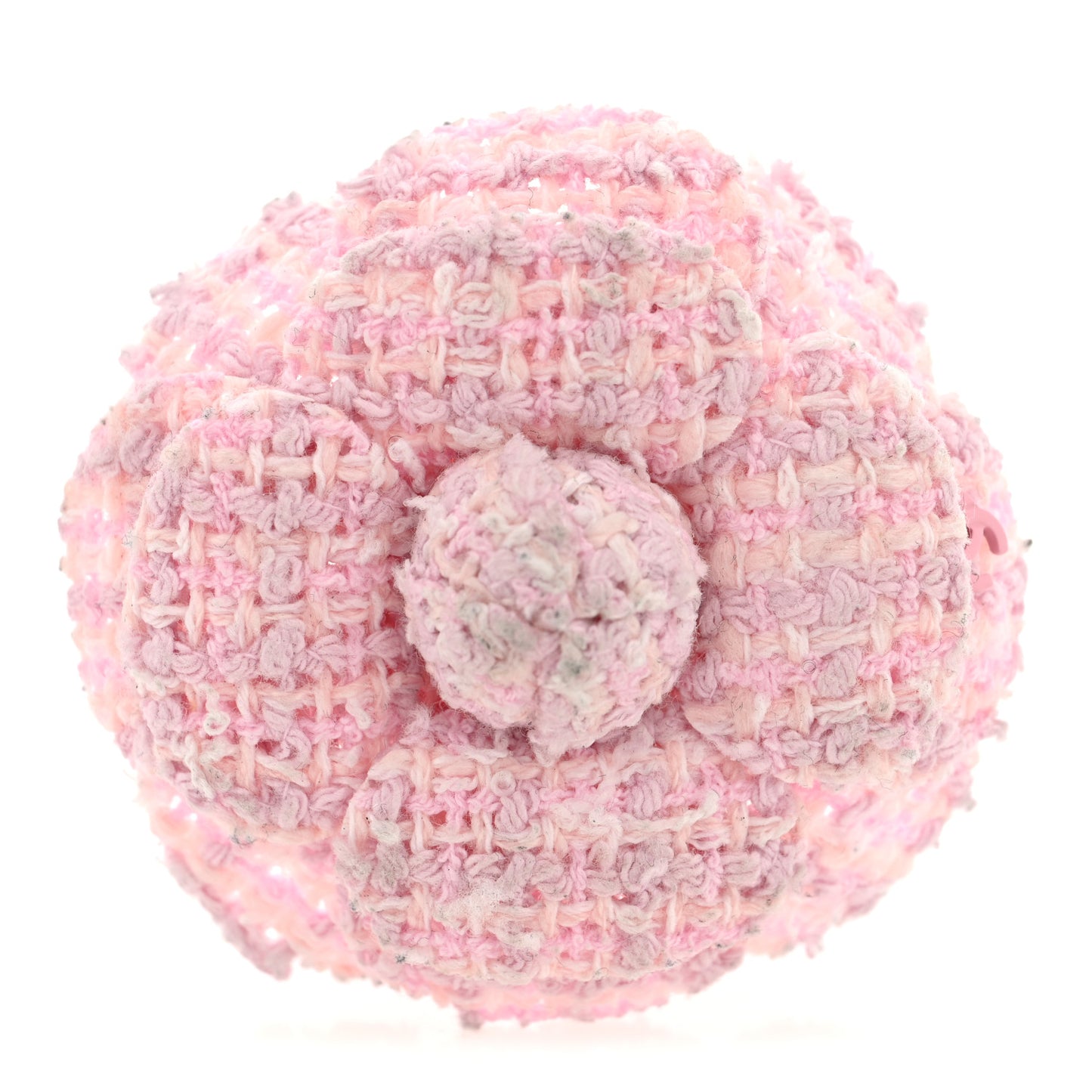 Tweed Camellia Brooch Pink White