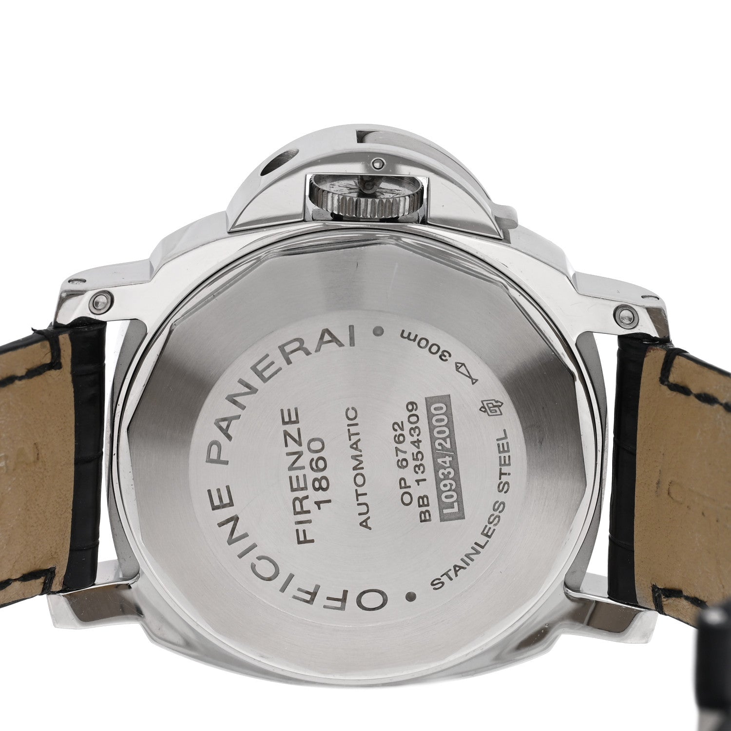 Panerai Stainless Steel Alligator 44mm Luminor 3 Day Power Reserve Automatic Watch Black PAM00090 4 of 5