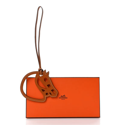 Hermes Barenia Paddock Cheval Horse Bag Charm Fauve 5 of 5