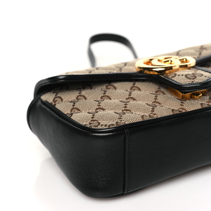 Gucci Monogram Matelasse Diagonal Mini GG Marmont Shoulder Bag Beige Black 8 of 9
