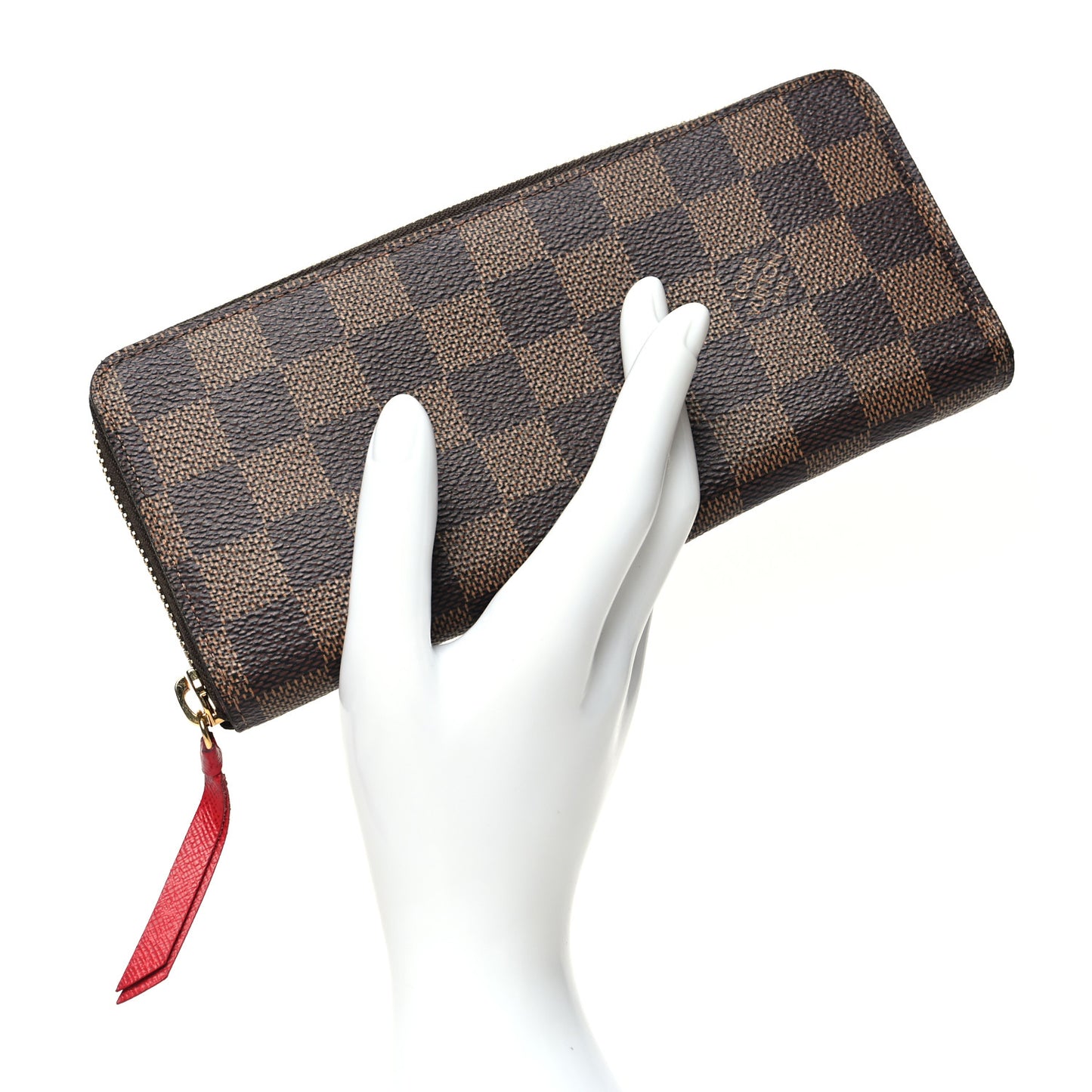 Damier Ebene Clemence Wallet Cherry