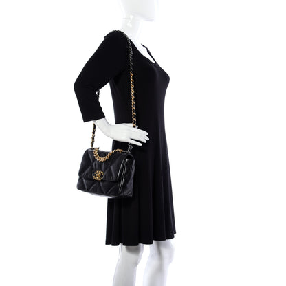 Chanel Lambskin Quilted Medium Chanel 19 Flap Black 2 of 9
