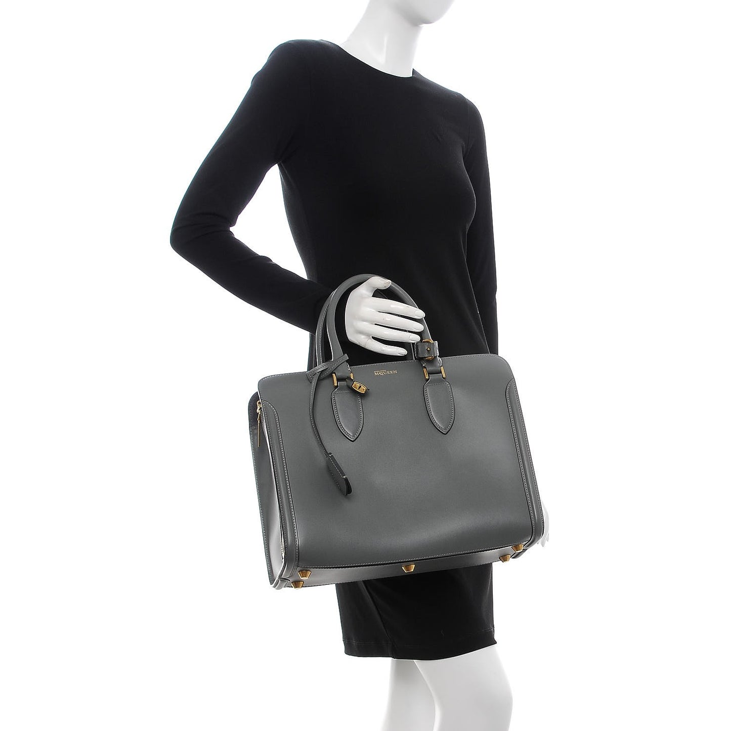 Calfskin Heroine Open Tote Grey