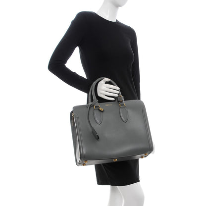 Alexander McQueen Calfskin Heroine Open Tote Grey 2 of 10