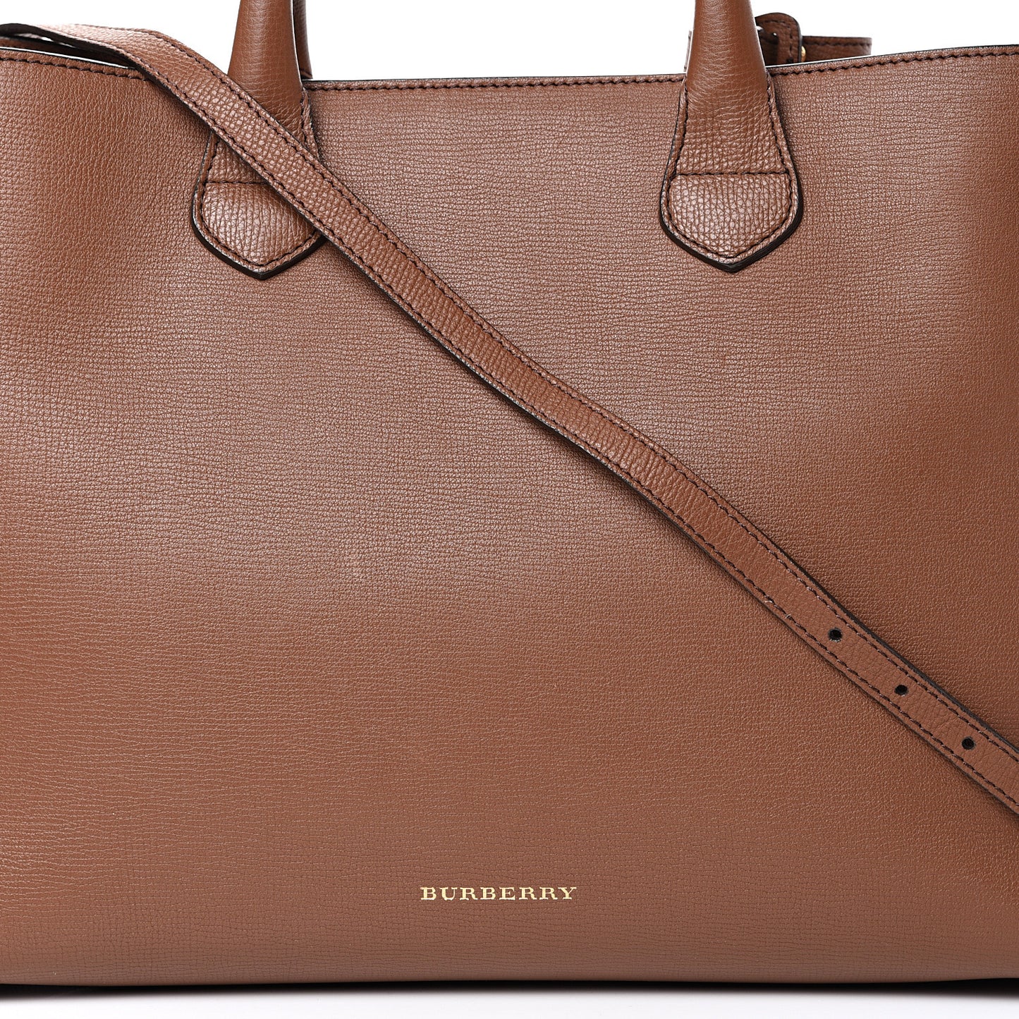 Grainy Calfskin House Check Large Banner Tote Tan