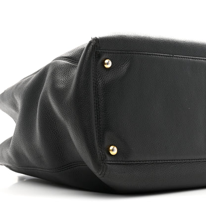 Chanel Calfskin Cerf Executive Shopper Tote Black 9 of 10