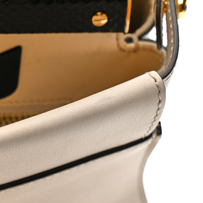Fendi Vitello Seta Snakeskin Monster Eyes Medium Peekaboo Iconic Satchel  Amido Sand Black 41 of 57