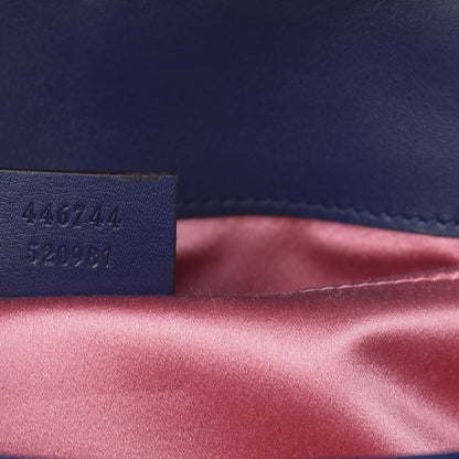 Gucci Velvet Matelasse Mini GG Marmont Shoulder Bag Cobalt Blue 4 of 8