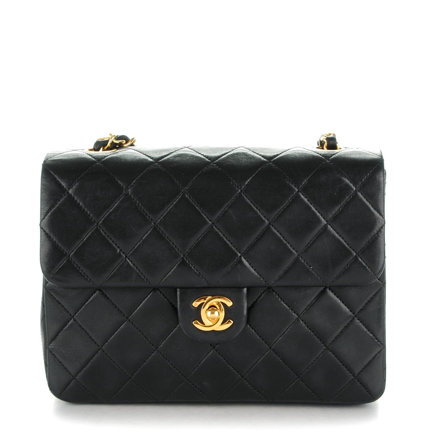 Chanel Lambskin Quilted Mini Square Flap Black 1 of 9