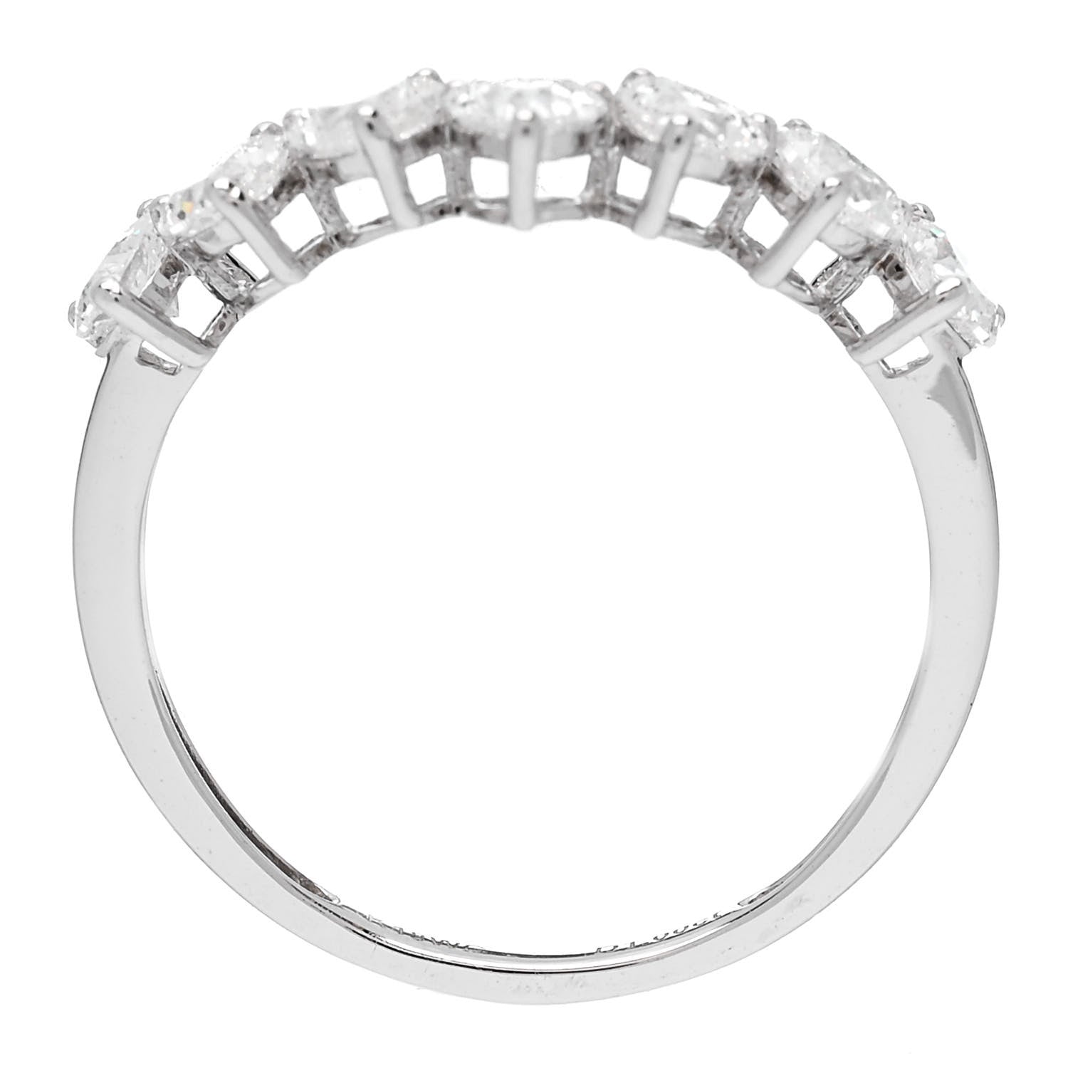 Parker & West by FASHIONPHILE 18K White Gold Diamond 1.00ctw Heart Cut Curved Ring 54 7 5 of 9