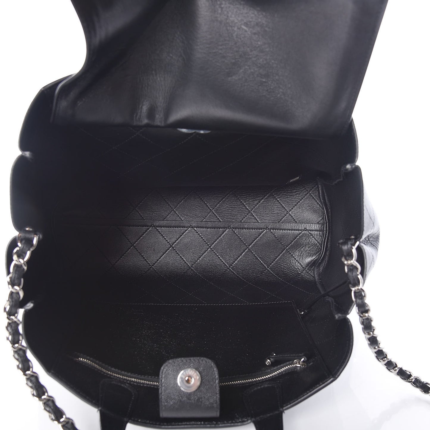 Caviar Stitched Large Shopping Tote Black