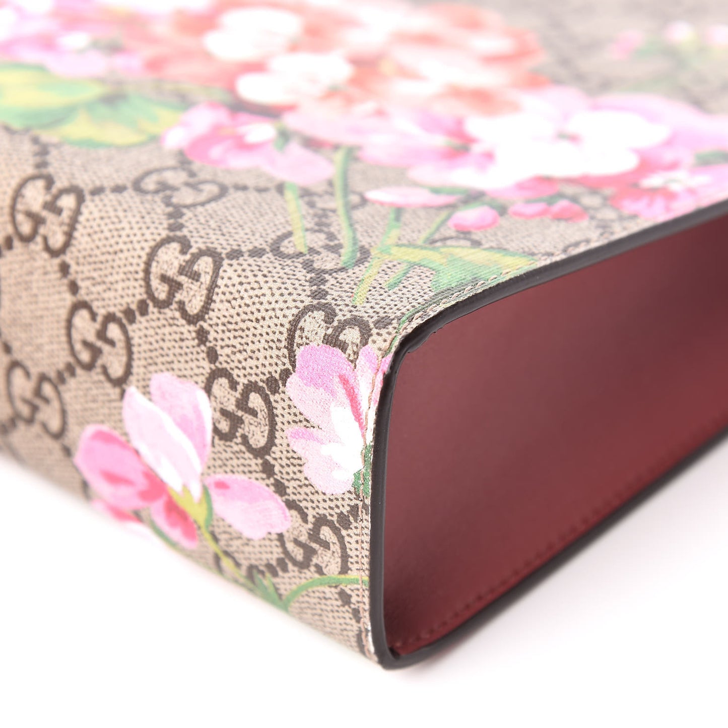 GG Supreme Monogram Blooms Large Cosmetic Case Beige Multicolor Dry Rose