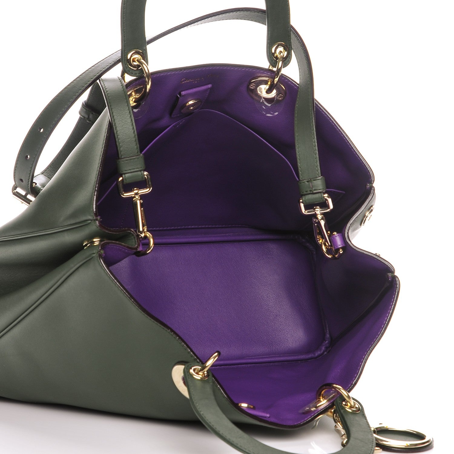 Christian Dior Smooth Calfskin Large Diorissimo Dark Green 6 of 10