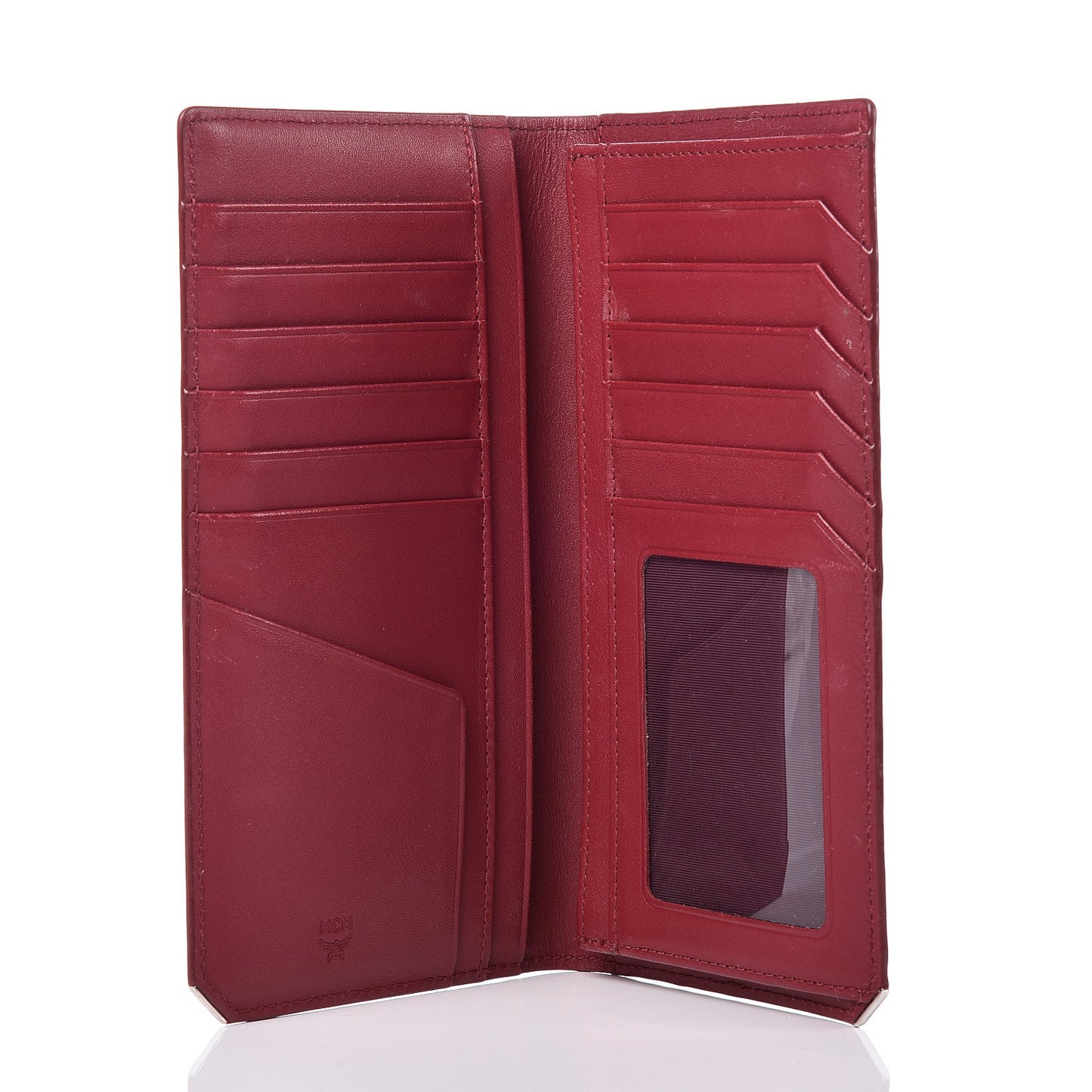 Calfskin Bifold Long Wallet Red