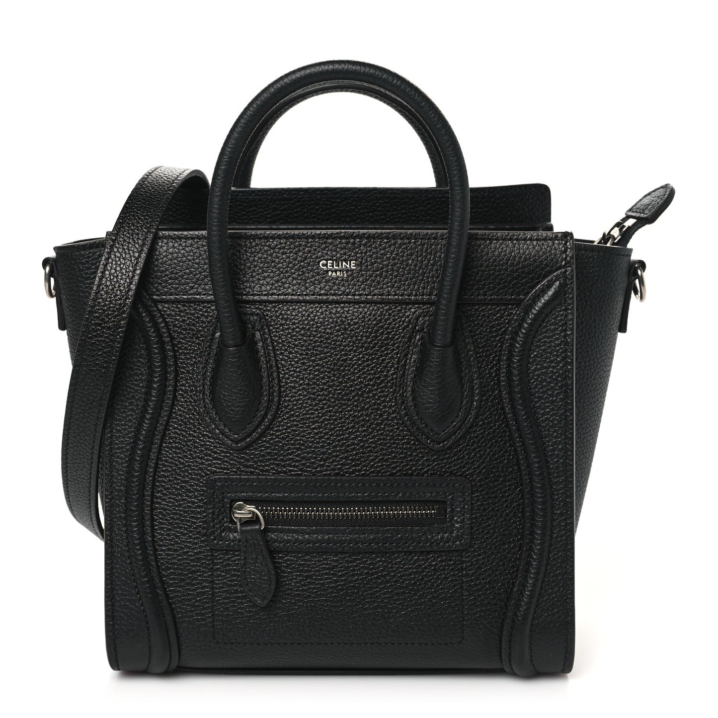 Drummed Calfskin Nano Luggage Black
