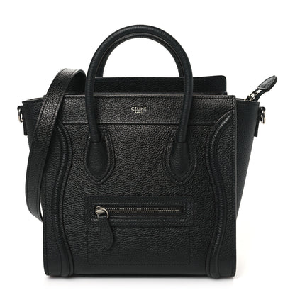 Celine Drummed Calfskin Nano Luggage Black 1 of 10