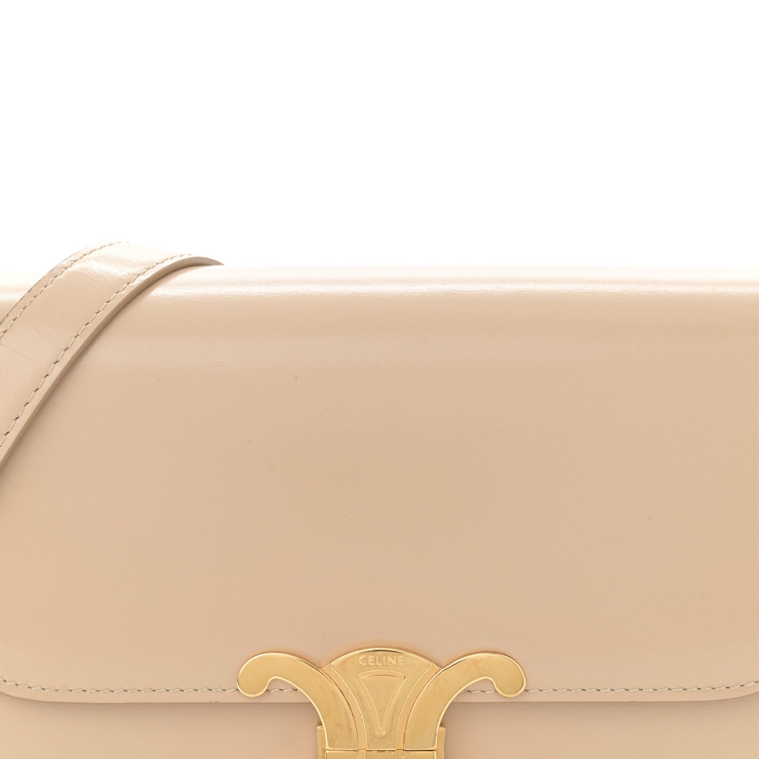 Celine Shiny Calfskin Teen Triomphe Nude 8 of 17