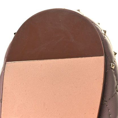 Valentino Garavani Lambskin Rockstud Spike Captoe Ballerina Flats 38 Poudre Gold 10 of 12