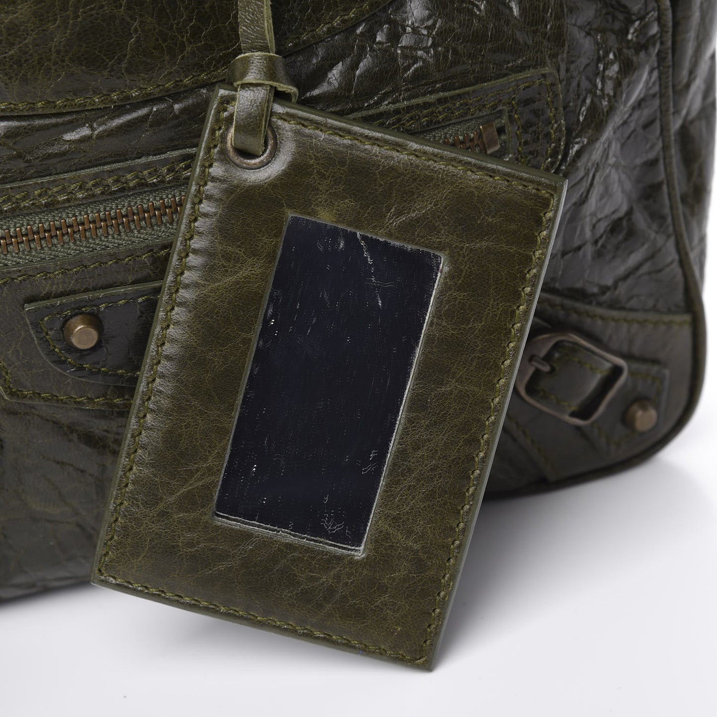 Chevre Classic Hardware Shoulder Bag Olive