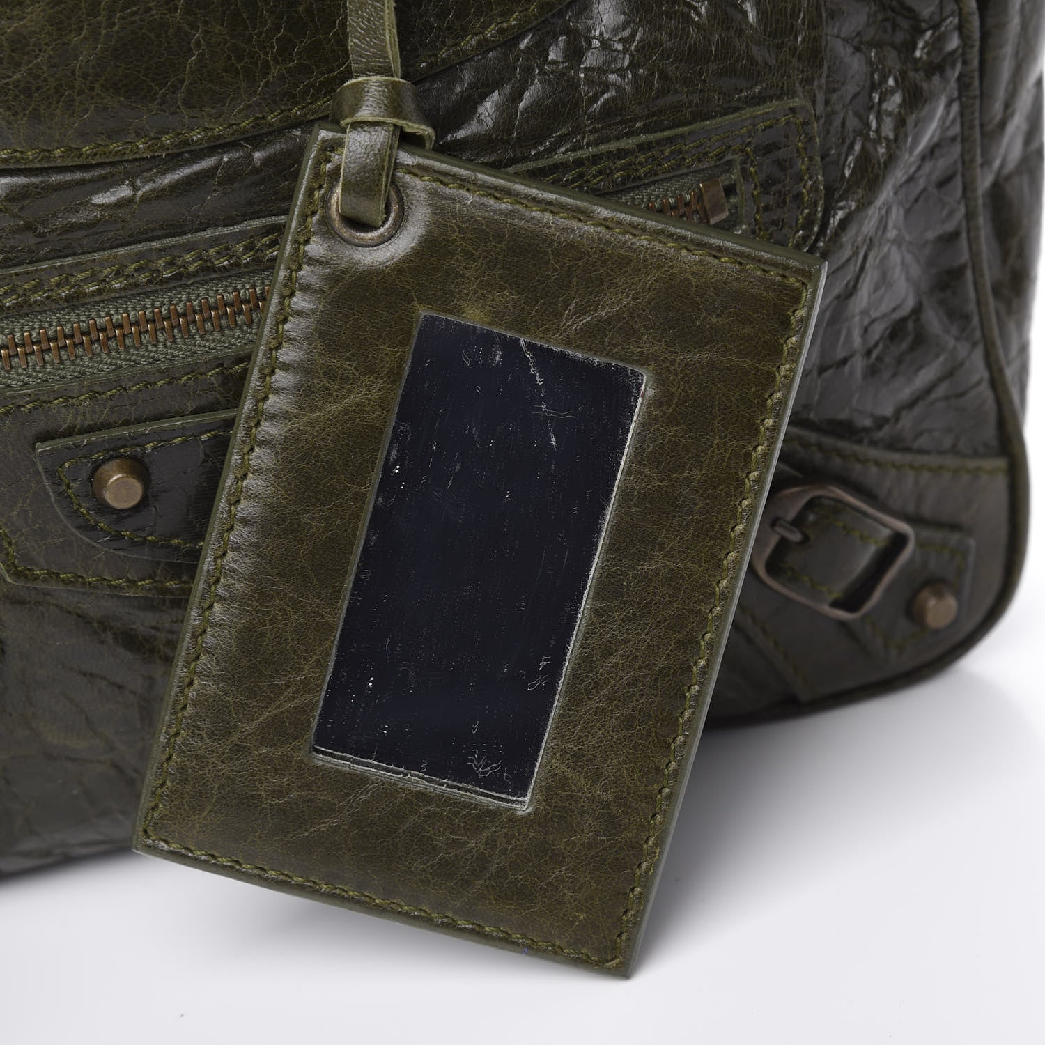 Balenciaga Chevre Classic Hardware Shoulder Bag Olive 9 of 10