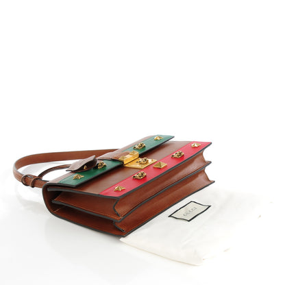Gucci Leather Medium Cat Lock Top Handle Bag Brown 4 of 7