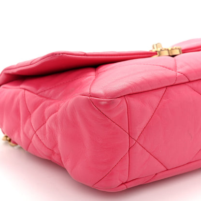 Chanel Goatskin Quilted Large Chanel 19 Flap Dark Pink 9 of 11