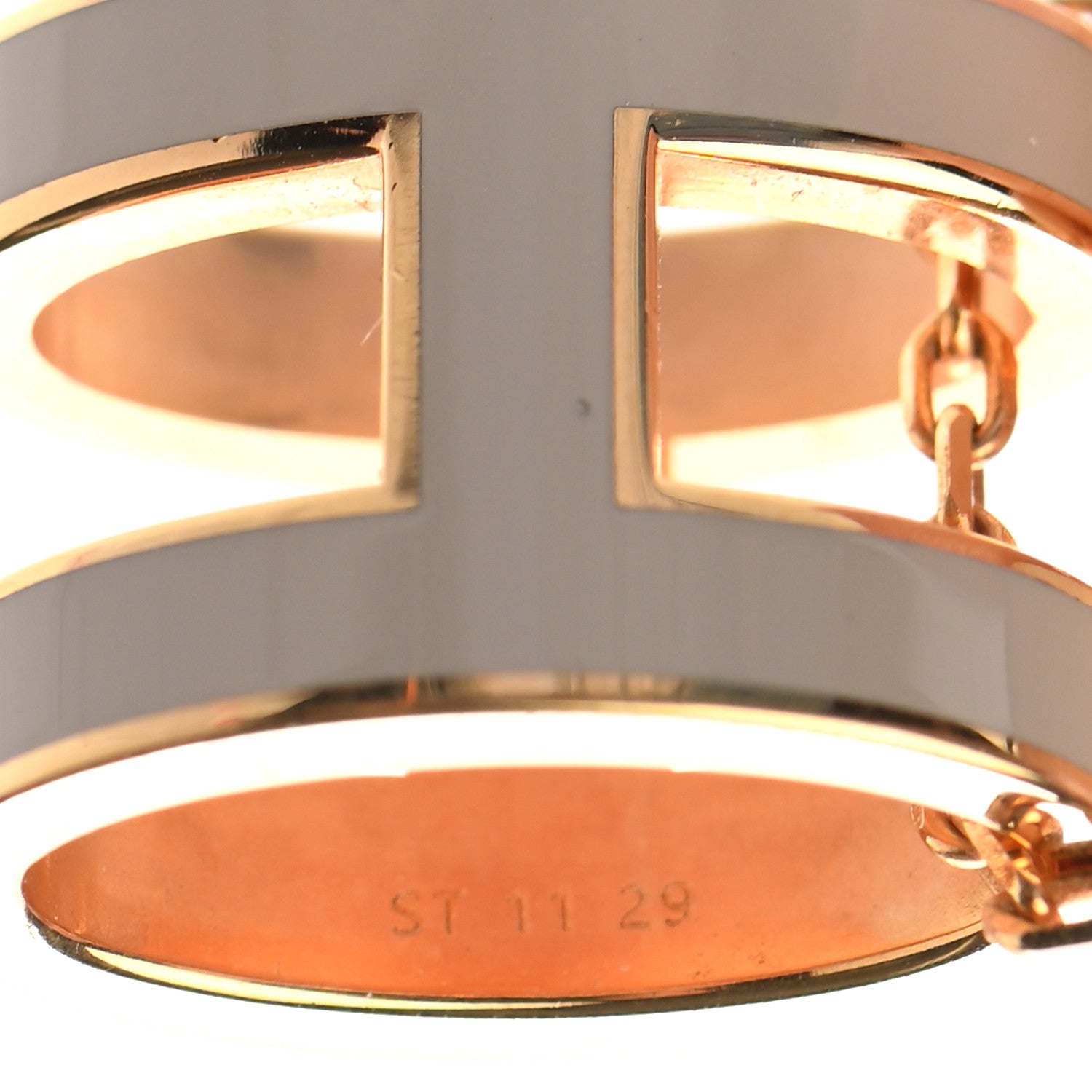 Hermes Lacquered Gold Pop H Pendant Necklace Marron Glace 6 of 7