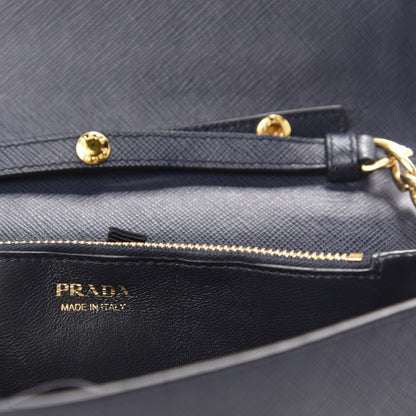 Prada Saffiano Lux Chain Wallet Baltico 8 of 11