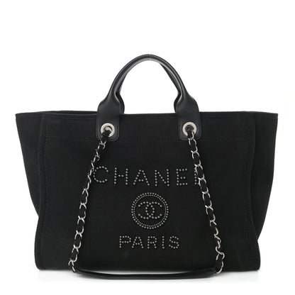 Chanel Canvas Pearl Medium Deauville Tote Black 1 of 11