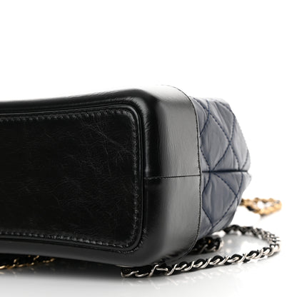 Chanel Aged Calfskin Quilted Gabrielle Backpack Navy Black 10 of 14