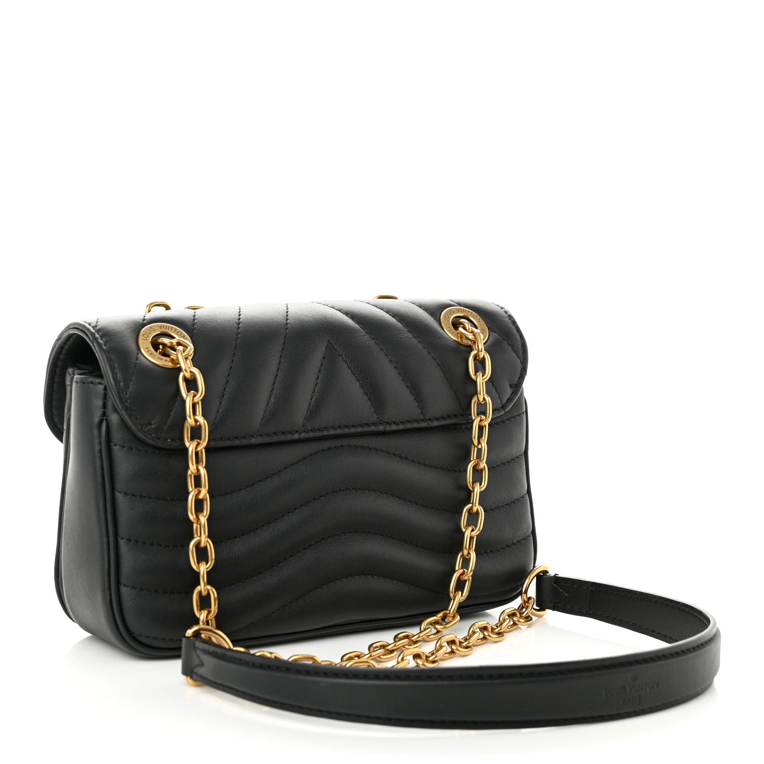 Louis Vuitton Calfskin LV New Wave Chain Bag Black 3 of 10