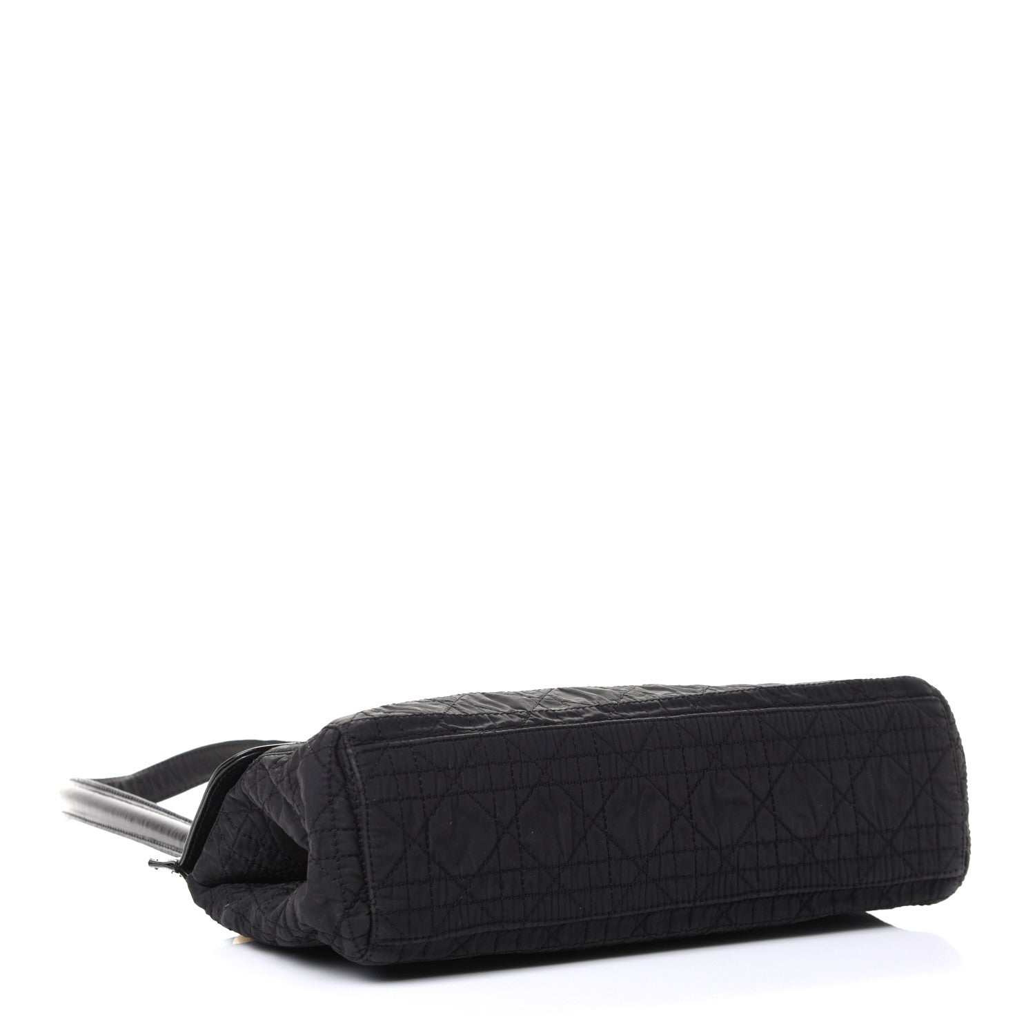 Christian Dior Nylon Glazed Calfskin Cannage Shoulder Bag Black 6 of 18