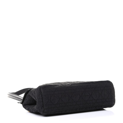 Christian Dior Nylon Glazed Calfskin Cannage Shoulder Bag Black 6 of 18