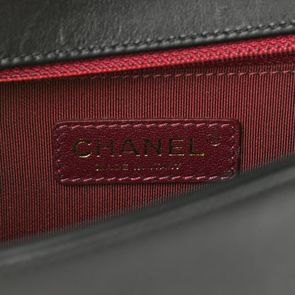 Chanel Calfskin Caviar Suede Chevron New Medium Boy Flap Black 6 of 11