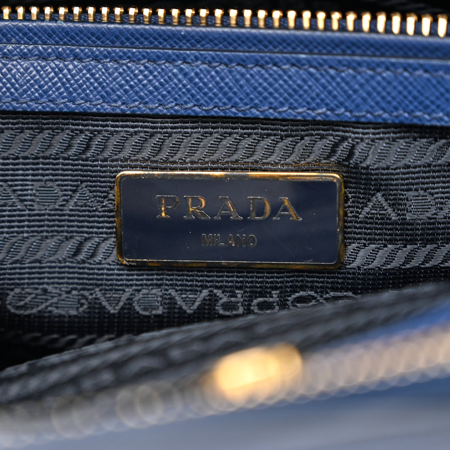 Prada Saffiano Lux Medium Double Zip Tote Bluette 8 of 23